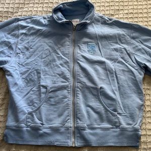 Oversized Zip Up Sweatshirt No Hood/L(8)/Blue/Calispia